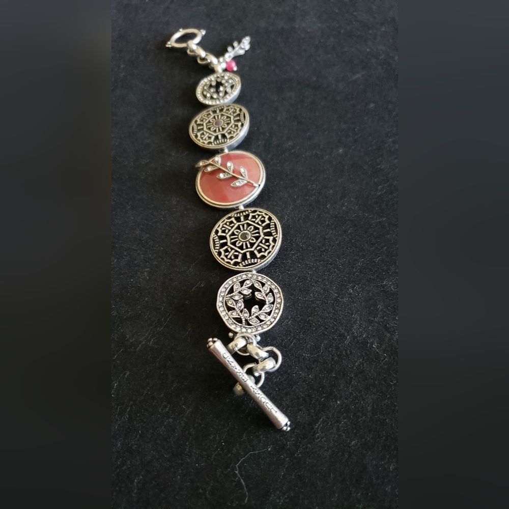 Lucky Brand Silver and Pink Bracelet